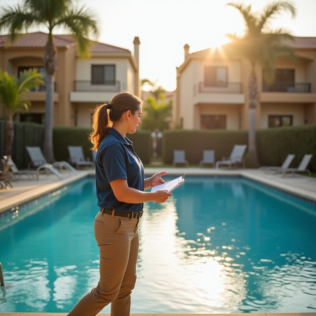 Técnico de mantenimiento en piscina de comunidad de vecinos